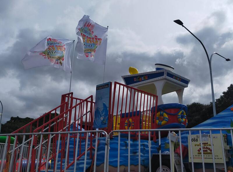Rocking tug boat amusement ride at the Vodafone Warriors Game